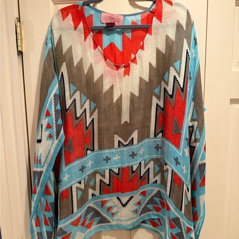 Linen Tunic Southwestern Print